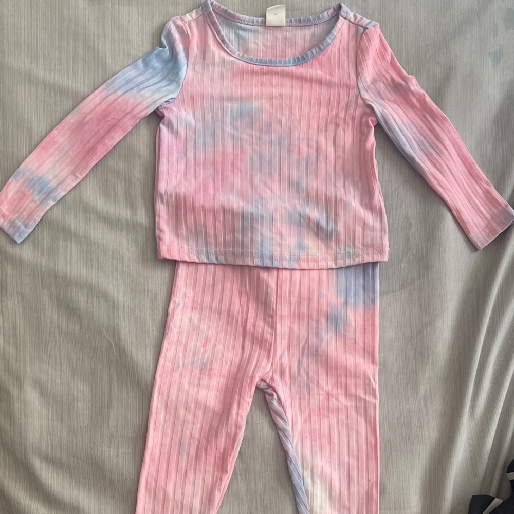 Pink and Blue Tie-Dye Long Sleeve Set